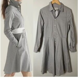 Serena & Lily Jane Diamond Geo Button Front Collared Shirt Dress size 6